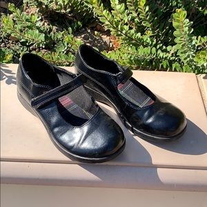 Girls black faux leather Mary Jane dress shoes
